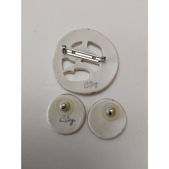 Brooch and Earrings Set 3 pc - Picture 4 of 5